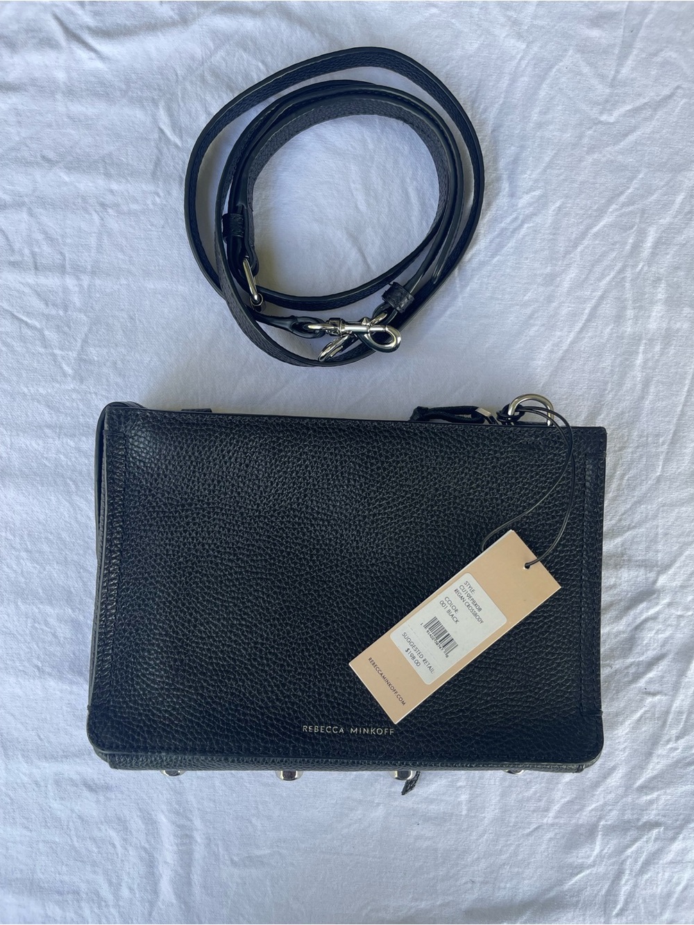 Rebecca Minkoff Black Pebbled Leather Convertible Crossbody